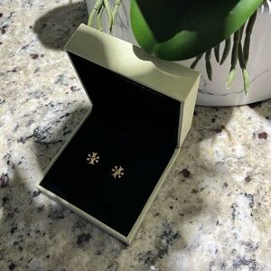 Tory Burch Gold Logo Stud Earrings